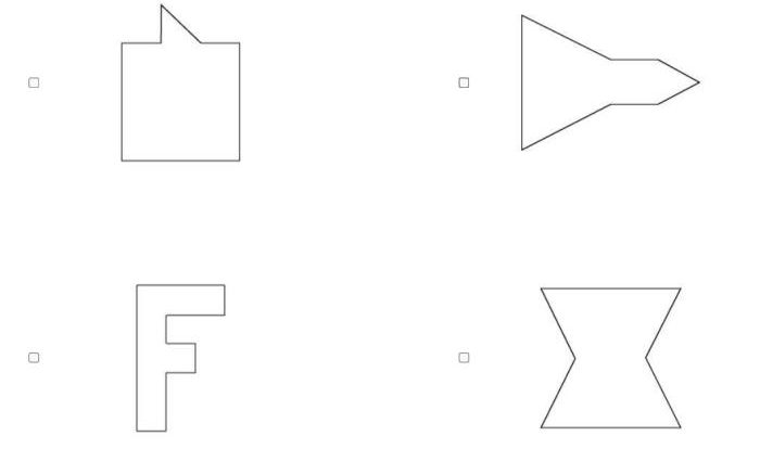 Select all the polygons that have reflection symmetry