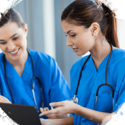 A charge nurse is observing a newly hired nurse