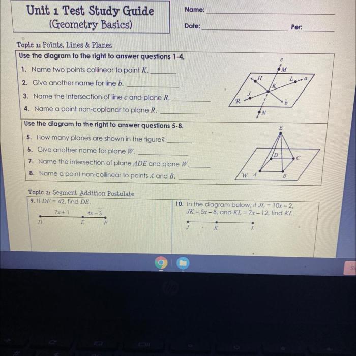 Geometry chapter 1 points lines and planes answers